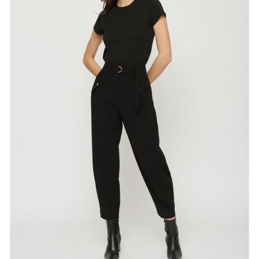 High Waisted Barrel Leg Trouser